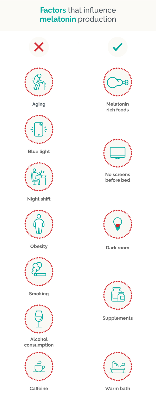 melatonin production infographic